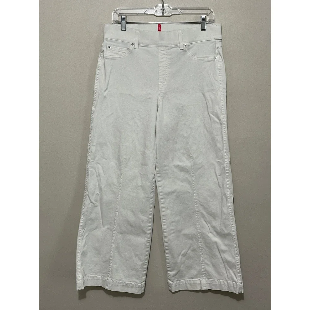 SPANX 20465Q Seamed Front Wide Leg Pant Ecru Wash Pull-on Jeans XL - Picture 4 of 8